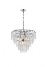 Elegant V6801D25C/RC - Falls 6 Light Chrome Chandelier Clear Royal Cut Crystal