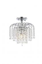 Elegant V6801F12C/RC - Falls 3 Light Chrome Flush Mount Clear Royal Cut Crystal