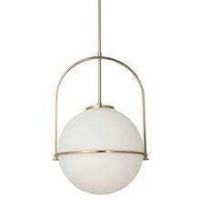 Dainolite PAO-161P-AGB - 1 Light Incandescent Pendant, Aged Brass with White Opal Glass