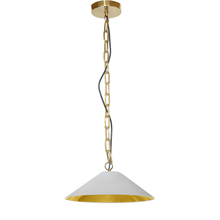 Dainolite PSY-S-AGB-692 - 1LT Incandescent Pendant, AGB With WH/GLD Shade