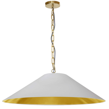 Dainolite PSY-XL-AGB-692 - 1LT Incandescent Pendant, AGB With WH/GLD Shade