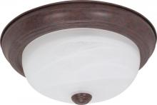 Nuvo 60/205 - 2 Light - 11&#34; Flush with Alabaster Glass - Old Bronze Finish