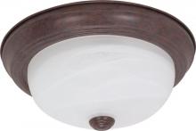 Nuvo 60/206 - 2 Light - 13&#34; Flush with Alabaster Glass - Old Bronze Finish