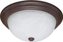 Nuvo 60/207 - 3 Light - 15&#34; Flush with Alabaster Glass - Old Bronze Finish