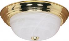 Nuvo 60/215 - 3 Light - 15&#34; Flush with Alabaster Glass - Polished Brass Finish