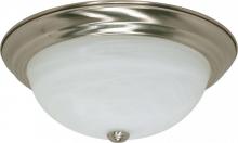 Nuvo 60/2623 - 3-Light Flush Mount Ceiling Light in Brushed Nickel Finish with Alabaster Glass and (3) 13W GU24