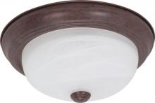 Nuvo 60/2625 - 2-Light Flush Mount Ceiling Light in Old Bronze Finish with Alabaster Glass and (2) 13W GU24 Lamps