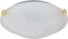 Nuvo 60/274 - 1 Light - 12&#34; Flush with Alabaster Glass - Polished Brass Finish