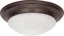 Nuvo 60/282 - 3 Light - 17&#34; Flush with Alabaster Glass - Old Bronze Finish