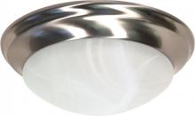 Nuvo 60/284 - 2 Light - 14&#34; Flush with Alabaster Glass - Brushed Nickel Finish