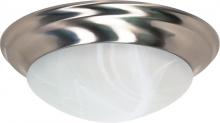 Nuvo 60/285 - 3 Light - 17&#34; Flush with Alabaster Glass - Brushed Nickel Finish