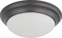 Nuvo 60/3176 - 2 Light - 14&#34; Flush with Frosted White Glass - Mahogany Bronze Finish