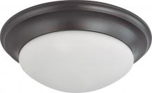 Nuvo 60/3177 - 3 Light - 17&#34; Flush with Frosted White Glass - Mahogany Bronze Finish