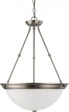 Nuvo 60/3248 - 3 Light - 20&#34; Pendant with Frosted White Glass - Brushed Nickel Finish