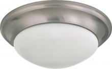 Nuvo 60/3273 - 3 Light - 17&#34; Flush with Frosted White Glass - Brushed Nickel Finish