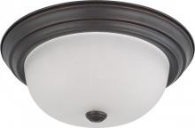 Nuvo 60/3336 - 2-Light 13&#34; Flush Mount Ceiling Light in Mahogany Bronze Finish with Frosted White Glass and (2)