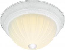 Nuvo 60/445 - 3-Light 15&#34; Dome Flush Mount Ceiling Light in White Finish with Frosted Melon Glass and (3) 13W