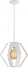 Nuvo 60/6396 - Zen - 1 Light 14&#34; Pendant - White Finish