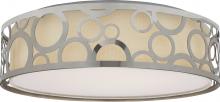 Nuvo 62/988R1 - LED Decor - 15&#34; Filigree Flush with White Fabric Shade - Polished Nickel Finish