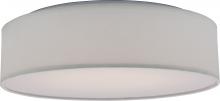 Nuvo 62/990R1 - LED Decor - 15&#34; Fabric Drum Flush with White Fabric Shade