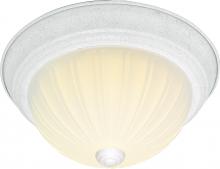 Nuvo SF76/125 - 2 Light - 11&#34; Flush with Frosted Melon Glass - Textured White Finish