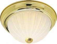 Nuvo SF76/128 - 3 Light - 15&#34; Flush with Frosted Melon Glass - Polished Brass Finish