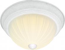 Nuvo SF76/129 - 3 Light - 15&#34; Flush with Frosted Melon Glass - Textured White Finish