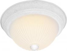 Nuvo SF76/131 - 2 Light - 11&#34; Flush with Frosted Ribbed - Textured White Finish