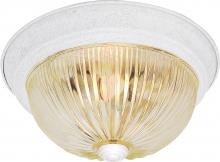 Nuvo SF76/191 - 2 Light - 11&#34; Flush with Clear Ribbed Glass - Textured White Finish