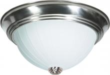 Nuvo SF76/243 - 2 Light - 11&#34; Flush with Frosted Melon Glass - Brushed Nickel Finish