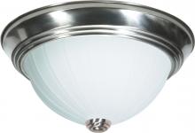 Nuvo SF76/244 - 2 Light - 13&#34; Flush with Frosted Melon Glass - Brushed Nickel Finish