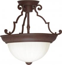 Nuvo SF76/436 - 2 Light - 13&#34; - Semi-Flush Dome - Frosted Melon Glass