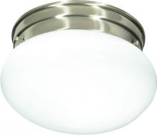 Nuvo SF76/601 - 1 Light - 8&#34;Flush with White Glass - Brushed Nickel Finish