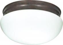 Nuvo SF76/604 - 2 Light - 12&#34; Flush - with White Glass - Old Bronze Finish