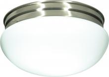 Nuvo SF76/605 - 2 Light - 12&#34; Flush with White Glass - Brushed Nickel Finish