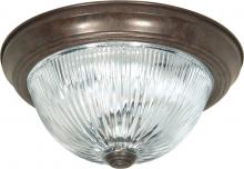 Nuvo SF76/606 - 2 Light - 11&#34; Flush with Ribbed Glass - Old Bronze Finish