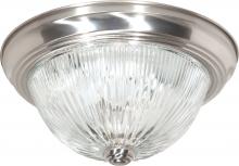 Nuvo SF76/610 - 2 Light - 13&#34; Flush with Ribbed Glass - Brushed Nickel Finish