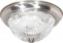 Nuvo SF76/611 - 3 Light - 15&#34; Flush with Ribbed Glass - Brushed Nickel Finish