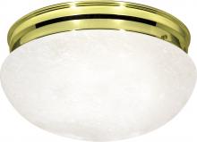 Nuvo SF76/678 - 2 Light - 12&#34; Flush Alabaster Glass - Polished Brass Finish