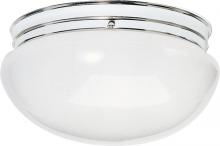 Nuvo SF77/347 - 2 Light - 12&#34; Flush with White Glass - Polished Brass Finish
