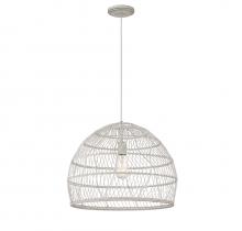 Savoy House Meridian M70106WR - 1-Light Pendant in White Rattan with A White SocketÂ 