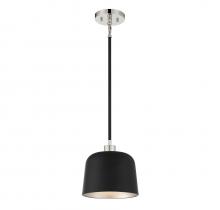 Savoy House Meridian M70118MBKPN - 1 LT Pendant in Matte Black with Polished Nickel *M23