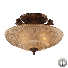 ELK Home 08101-AGB-LA - Thomas - Restoration 16&#39;&#39; Wide 3-Light Semi Flush Mount - Antique Golden Bronze