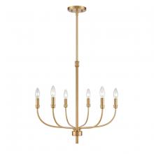 ELK Home 81506/6 - Newland 21&#39;&#39; Wide 6-Light Chandelier - Satin Brass