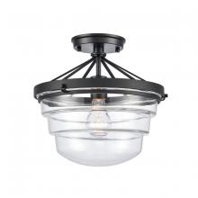 ELK Home 82168/1 - Boyer 12'' Wide 1-Light Semi Flush Mount - Matte Black