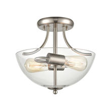 ELK Home CN280282 - Thomas - Astoria 15&#39;&#39; Wide 2-Light Semi Flush Mount - Brushed Nickel