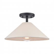 ELK Home EC89764/1 - Rydell 14'' Wide 1-Light Semi Flush Mount - Matte Black and Parchment